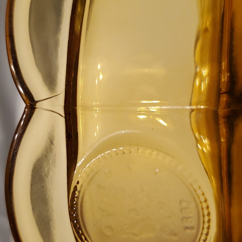 Fostoria Coin Amber Glass Candy Dish with Lid Eagle Liberty Bell - Picture 9 of 10
